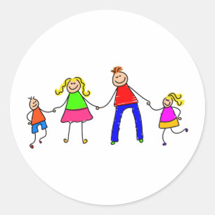 Happy Family Ronde Sticker