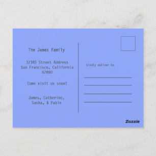 Happy Family Soft Blue New Home Moving Briefkaart