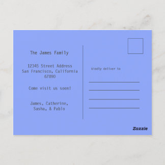 Happy Family Soft Blue New Home Moving Briefkaart