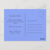 Happy Family Soft Blue New Home Moving Briefkaart (Achterkant)