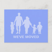 Happy Family Soft Blue New Home Moving Briefkaart (Voorkant)