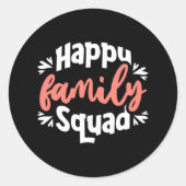 Happy Family Squad Ronde Sticker (Voorkant)