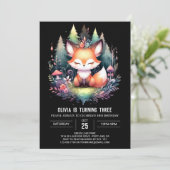 Happy Fantasy Fox Verjaardag digitaal Kaart (Staand voorkant)