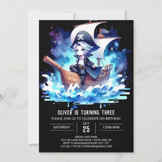 Happy Fantasy Pirate Verjaardag Kaart (Voorkant)