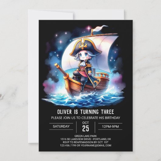 Happy Fantasy Pirate Verjaardag Kaart (Voorkant)