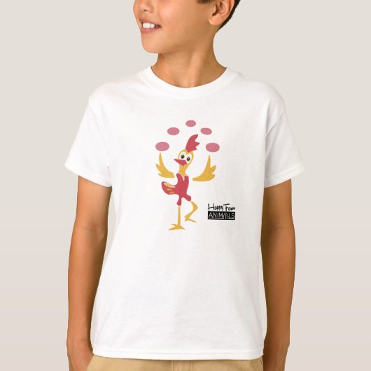 Happy Farm Animal Chicken with Eggs _ YV T-shirt (Voorkant)
