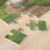 Happy Farm Animals Red Barn Rural Scene Legpuzzel (Zijkant)