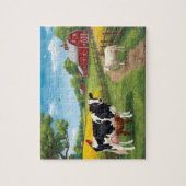 Happy Farm Animals Red Barn Rural Scene Legpuzzel (Verticaal)