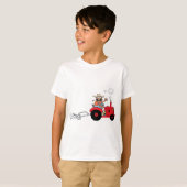 Happy Farmer die een Tractor gebruikt T-shirt (Voorkant volledig)