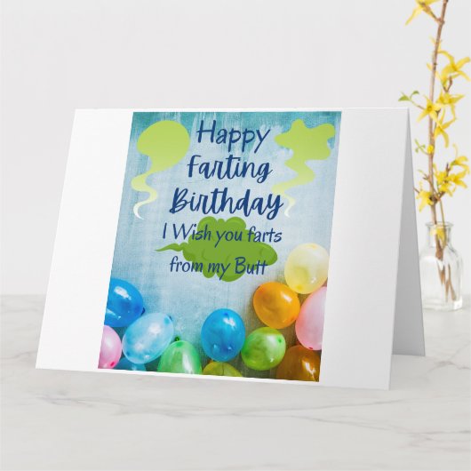 Happy Farting Birthday Kaart (Gele Bloem)