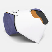 Happy Fat Calico Cat Mannen Stropdas (Opgerold)