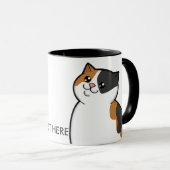 Happy Fat Calico Cat Ringer Mok (Voorkant rechts)