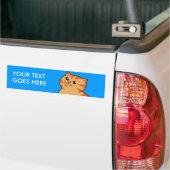 Happy Fat Oranje Cat Bumpersticker (Op Truck)