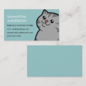 Happy Fat Silver Tabby Persoonlijke Visitekaartjes (Voorkant / Achterkant)