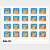 Happy Fat Sinaasappel Cat Vierkante Sticker (Vel)