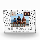Happy Father Day Black White Pattern 3 Fotoblokken (Voorkant)