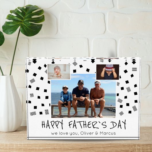 Happy Father Day Black White Pattern 3 Fotoblokken