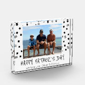 Happy Father Day Black White Pattern Fotoblokken (Links)