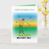 Happy Father' Day - GOLF - Militaire stijl Kaart (Gele Bloem)