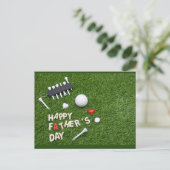 Happy Father Day voor Golfer met golfbal en t-shir Briefkaart (Staand voorkant)