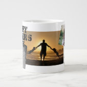Happy Father’s Day Best Dad Ever 3 Fotocollage Grote Koffiekop (Voorkant)