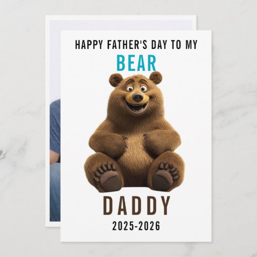 Happy Father’s Day for Bear Dad | Funny Bear Lover Feestdagenkaart (Voorkant / Achterkant)