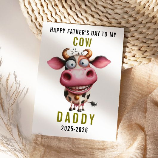 Happy Father’s Day for Dad | Cute Cow Feestdagenkaart