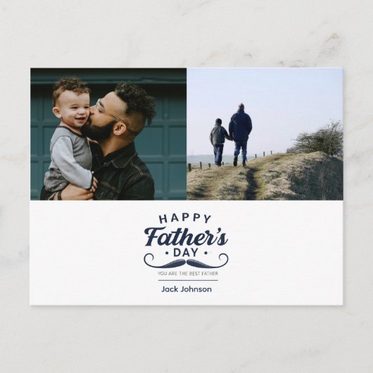 Happy Father’s Day Mustache Tribute Design Briefkaart (Voorkant)