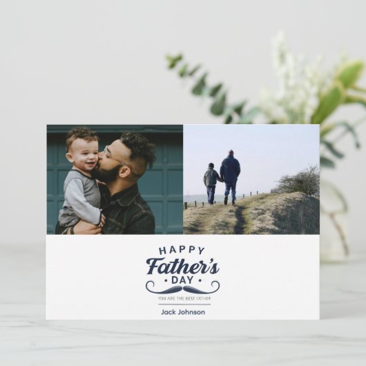 Happy Father’s Day Mustache Tribute Design Feestdagenkaart (Staand voorkant)