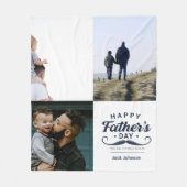 Happy Father’s Day Mustache Tribute Design Fleece Deken (Voorkant)