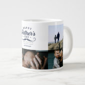 Happy Father’s Day Mustache Tribute Design Grote Koffiekop (Voorkant rechts)