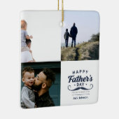 Happy Father’s Day Mustache Tribute Design Keramisch Ornament (Rechts)