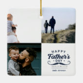 Happy Father’s Day Mustache Tribute Design Keramisch Ornament (Achterkant)