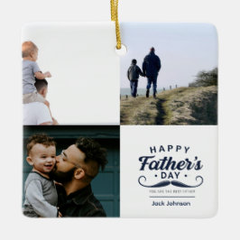 Happy Father’s Day Mustache Tribute Design Keramisch Ornament