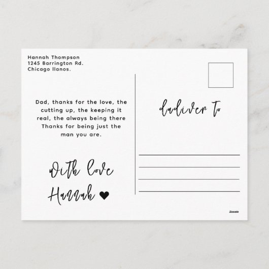 Happy Father’s Day Photo | Custom Dad Ever Feestdagenkaart (Achterkant)