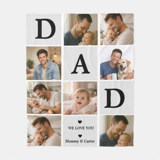 Happy Father’s Day Photo | Personalized Dad Ever Fleece Deken (Voorkant)