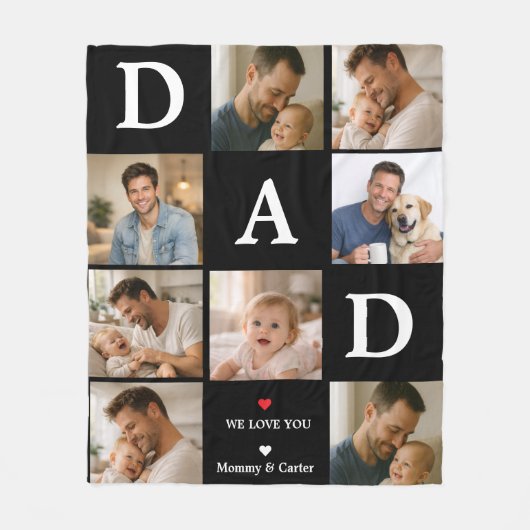 Happy Father’s Day Photo | Personalized Dad Ever Fleece Deken (Voorkant)