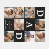 Happy Father’s Day Photo | Personalized Dad Ever Fleece Deken (Voorkant (Horizontaal))