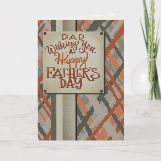 Happy Father’s Day Plaid Inspirivity Kaart (Voorkant)
