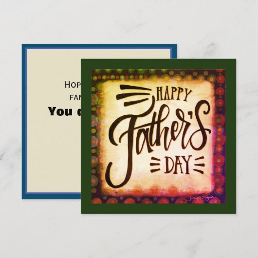 Happy Father’s Day Square Inspirivity modern Notitiekaartje (Voorkant / Achterkant)