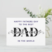 Happy Father’s Day to the Best  in the world Kaart (Staand voorkant)