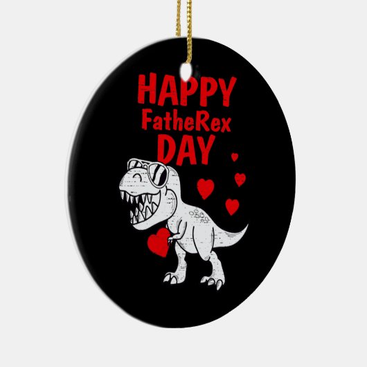 Happy FatheRex Day Dinosaur Vader T-shirt T Rex Keramisch Ornament (Rechts)