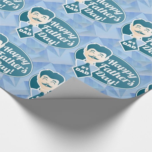 Happy Fathers Dag #1 Pap Cadeaupapier (Hoek)