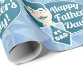 Happy Fathers Dag #1 Pap Cadeaupapier (Rol Hoek)