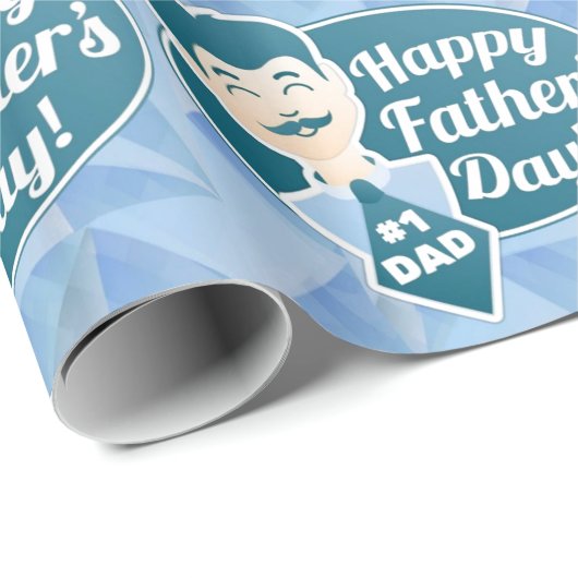 Happy Fathers Dag #1 Pap Cadeaupapier (Rol Hoek)