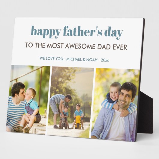 Happy Fathers Dag 3 Foto Collage Persoonlijk Fotoplaat (Zijkant)