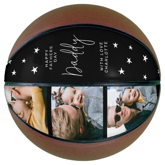 Happy Fathers Dag 3 Fotocollage Basketbal (Voorkant)