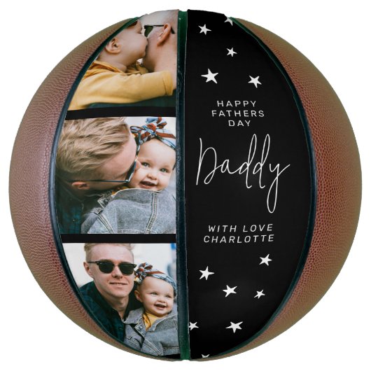 Happy Fathers Dag 3 Fotocollage Basketbal (Verticaal)