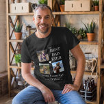 Happy Fathers Dag 3 fotocollage vader T-shirt<br><div class="desc">Kinder familiefoto's met een vettige typografie collage zwart-witte t-shirt sjabloon op maat van uw 3 foto's en jouw tekst. kon een groot keepasgift voor vader voor Vaderdag, verjaardag, Kerstmis, of een andere gelegenheid zijn. Gelieve te merken op dat de tekstkleur veranderlijk is. Om het te veranderen, gebruik de optie BEWERKT...</div>