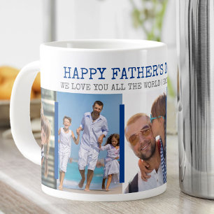 Happy Fathers Dag 5 Foto Blue Gray Grote Koffiekop